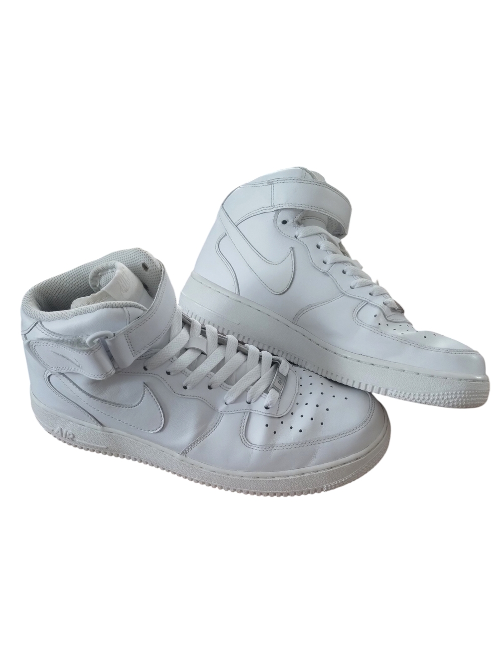 Nike Air Force 1 Mid ‘07 White Leather Sneakers Men’s 10.5